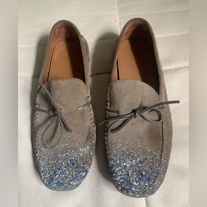 TOMAS MAIER - size 10 moccasins w/ paint splatter detail